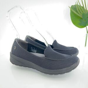 Bzees Women Get Moving Slip On 8 Sport Flat Shoe Sneaker Black Stretch Comfy